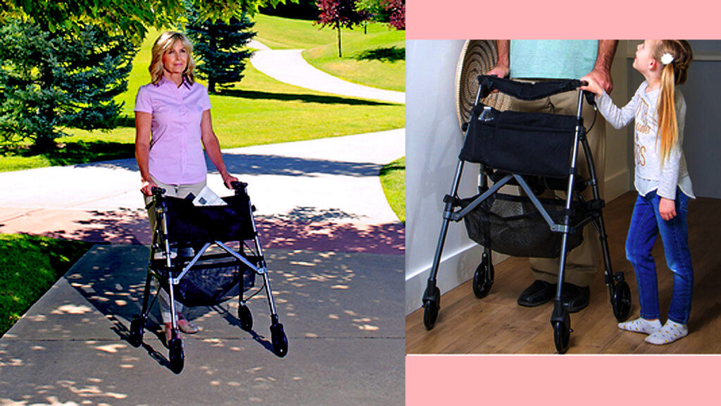 Short Easy Fold and Go Rollator by Standers