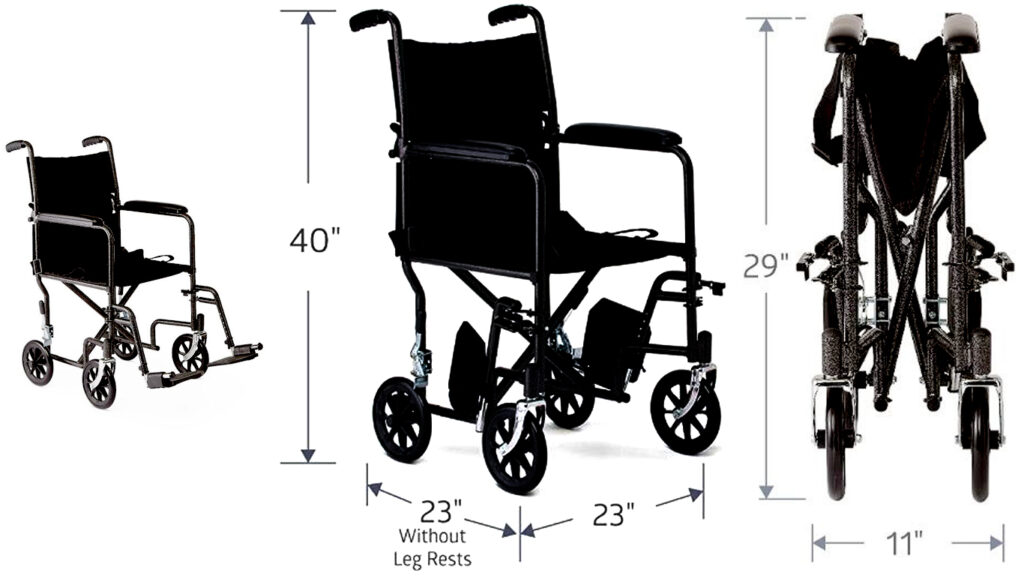 Medline Basic Steel Transport Wheelchair