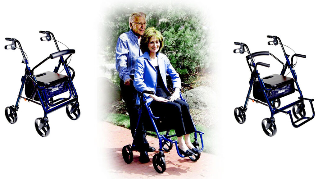 Drive Duet Transport Chair/Rollator Blue