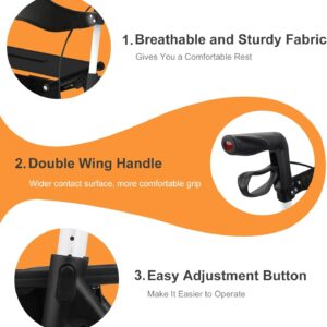 Rollator Walker with Seat, 440 lbs Weight Capacity