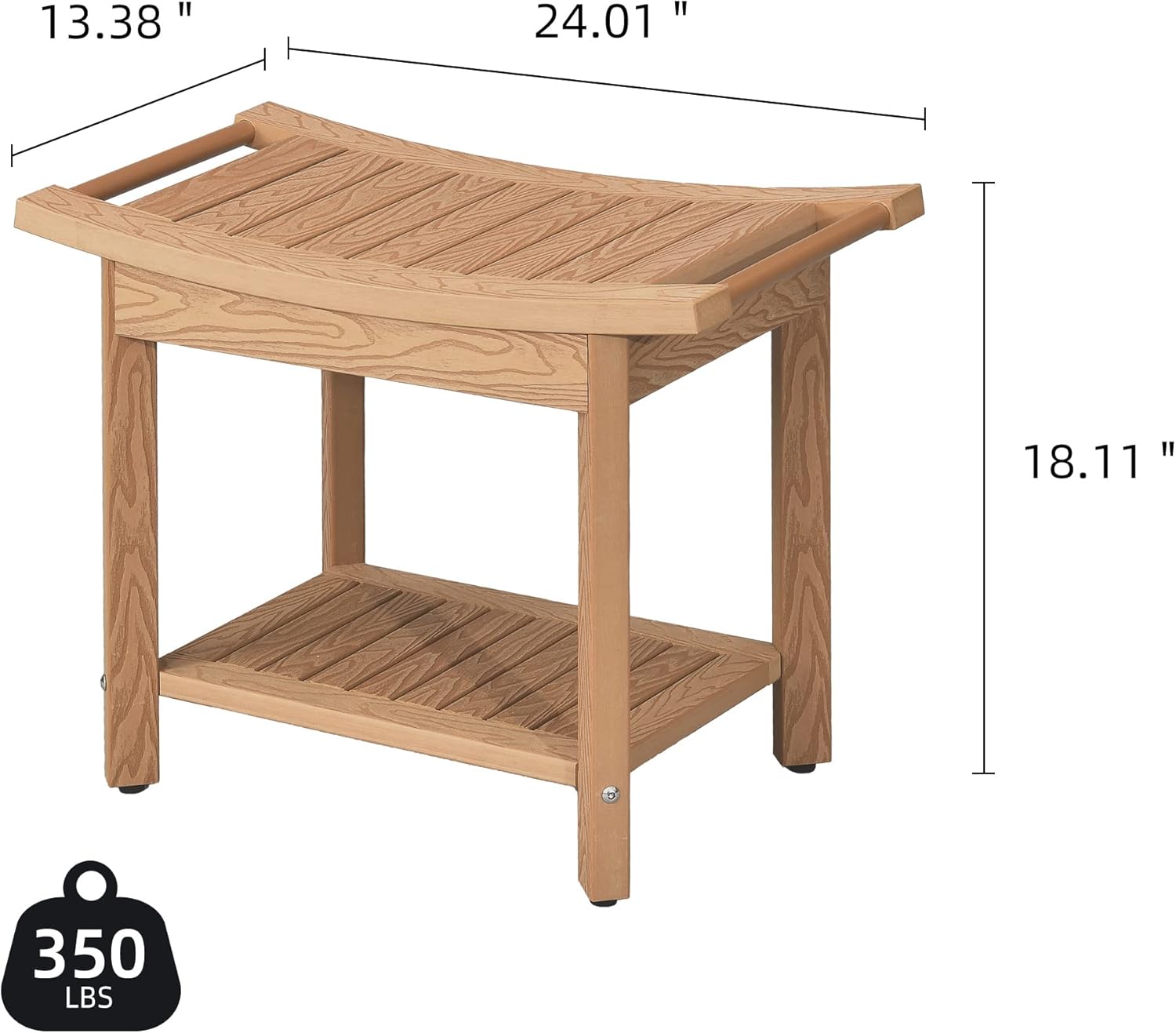 Poly Lumber Shower Bench