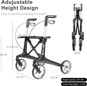 Carbon Ultralight Rollator Walkers for Seniors
