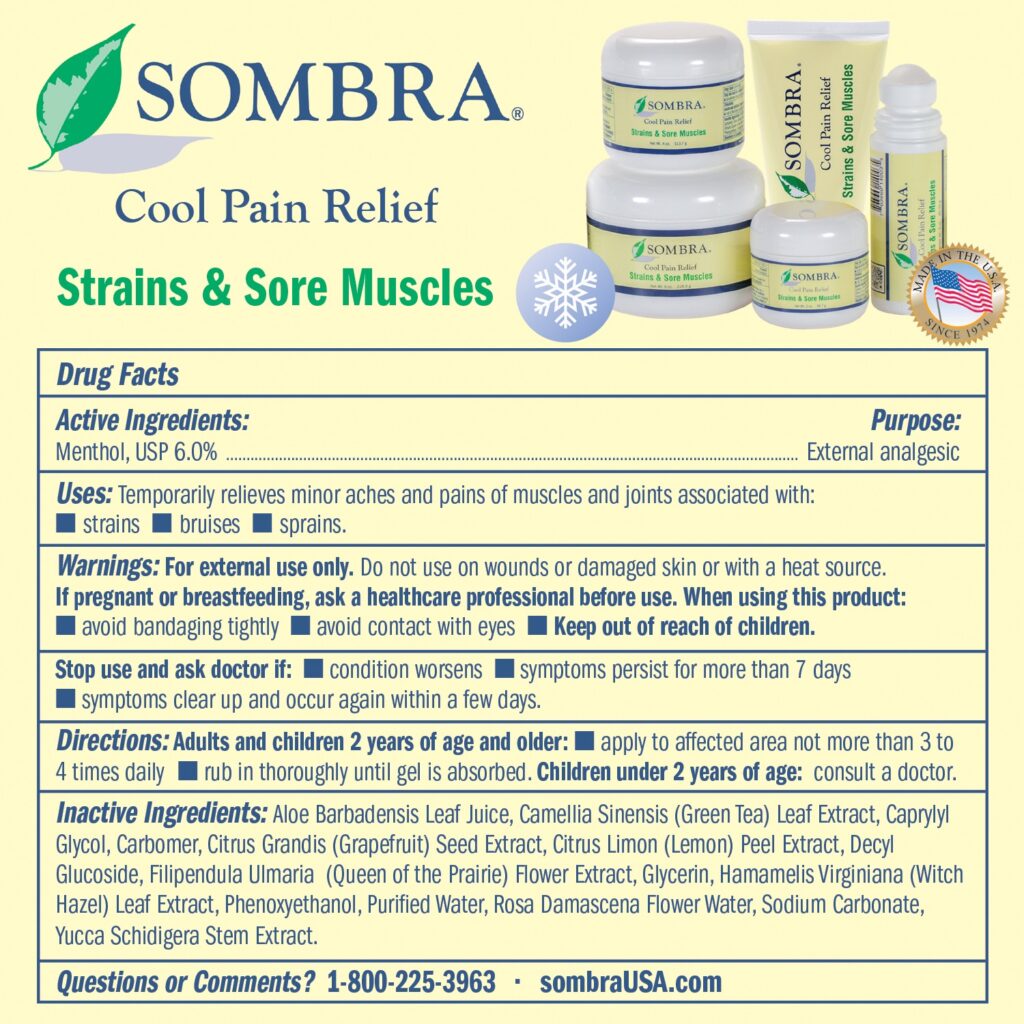 Sombra® Cool Pain Relief 3 fact