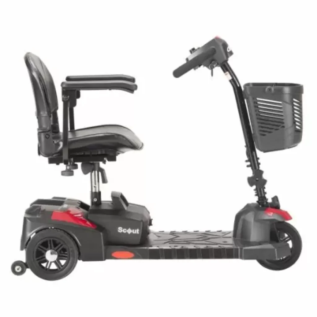 Drive Medical Spitfire Scout 3 Compact Travel Scooter, 3-wheel, Red/Blue
