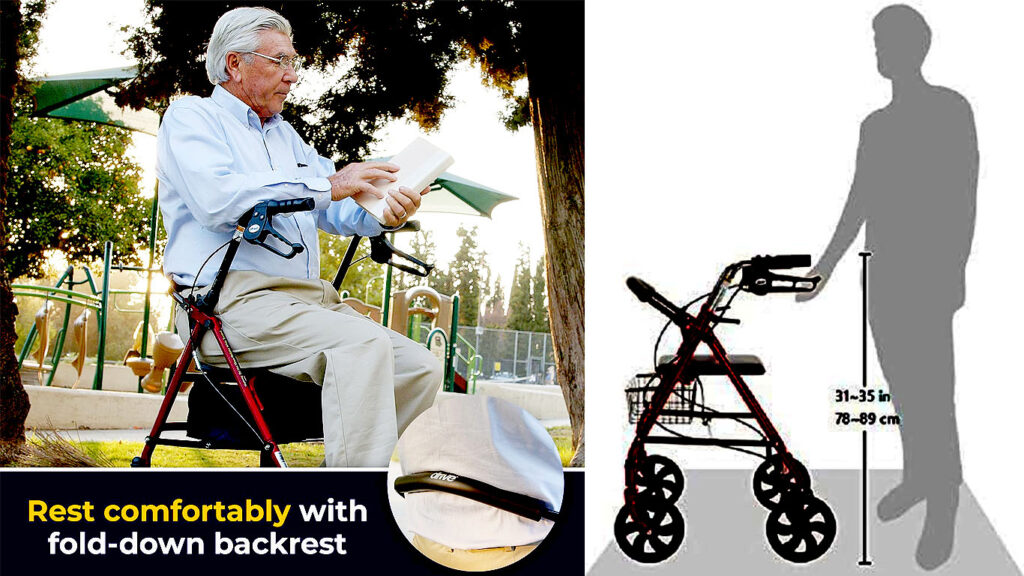 Drive Medical 10257RD-1 4 Wheel Rollator Walker