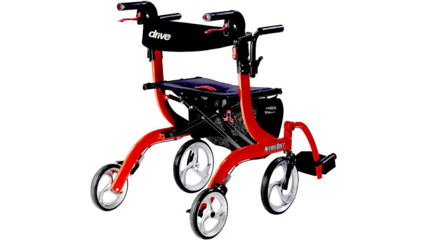 Nitro Duet Rollator and Transport Chair, Red
