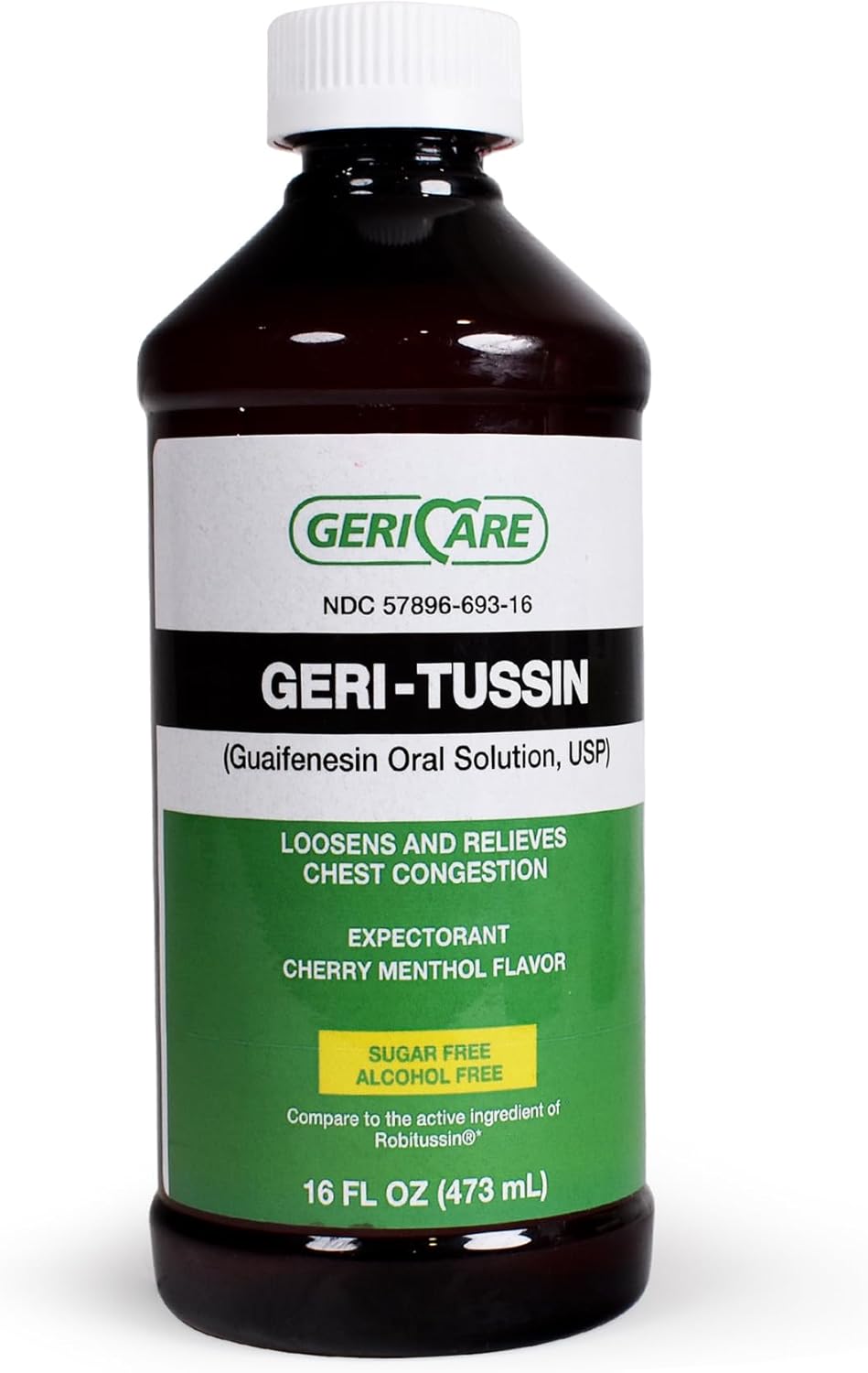 GeriCare Geri-Tussin Cold and Cough Relief Guaifenesin Syrup Sugar Free - Image 2