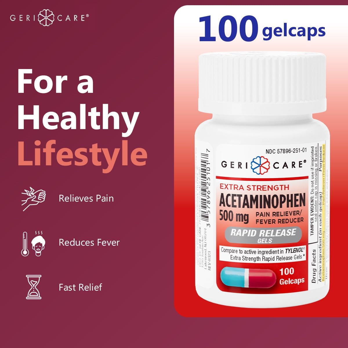 Geri-Care Acetaminophen Pain Relief 500 MG - Image 3