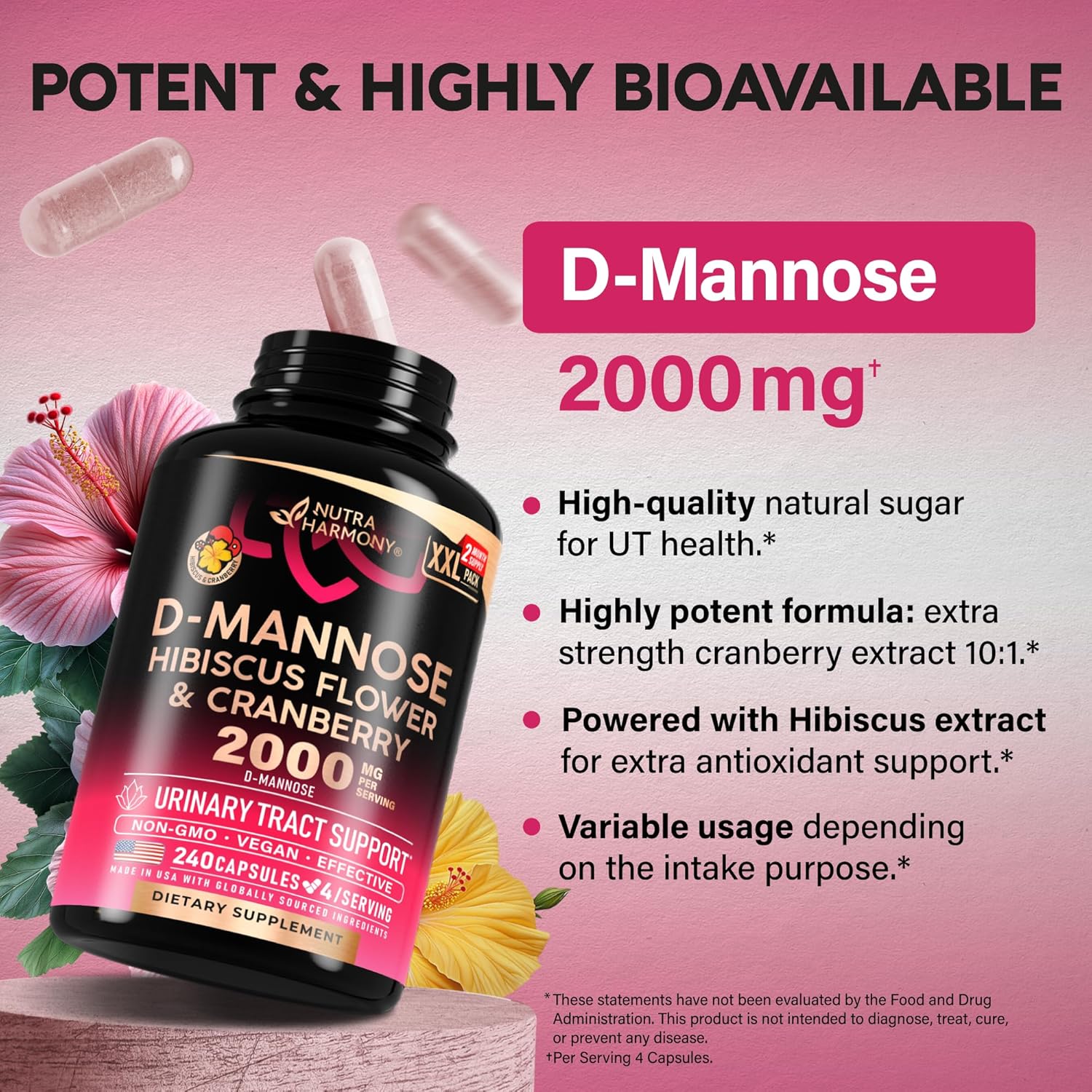 D-Mannose 2000mg with Cranberry - Image 3