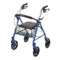 4 Wheel Rollator McKesson Blue Folding Steel Frame,