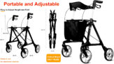 Foldable Rollator Walkers with Seat for Seniors